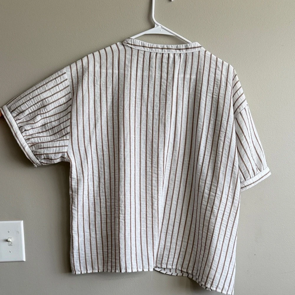 Striped Button-Up Women’s Top - Picture 3 of 3